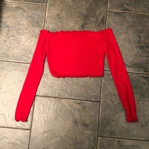 long sleeve cropped tube top from PLT
